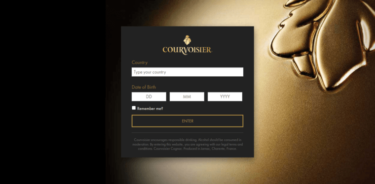 Home page of #3 Leading Cognac Brand: Courvoisier Initiale Extra