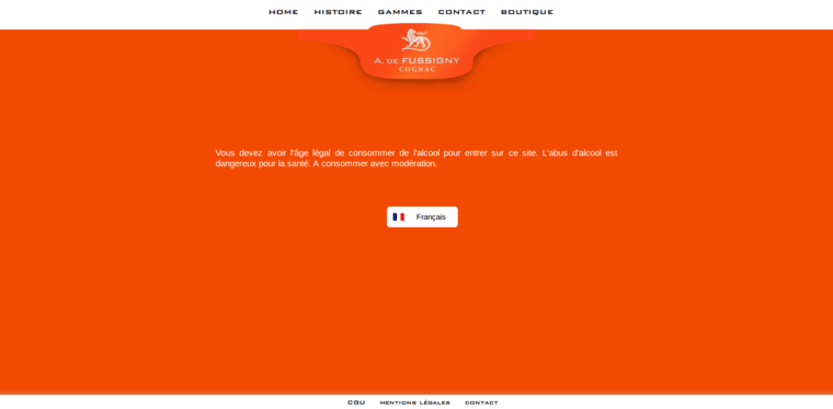 Home page of #8 Leading Cognac Label: A. De Fussigny Cognac
