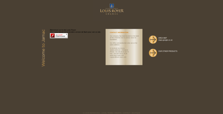 Contact page of #7 Leading Cognac Brand: Louis Royer Cognac