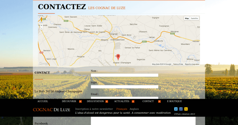 Contact page of #2 Leading VS Cognac Label: Luze Alfred VS Cognac
