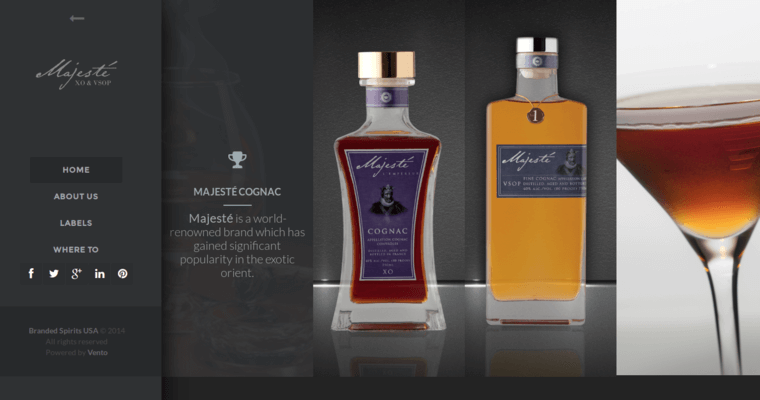 Home page of #1 Top VSOP Cognac Brand: Majeste VSOP