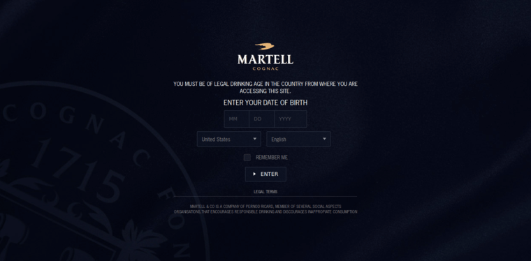 Home page of #4 Leading XO Cognac Label: Martell Cognac XO