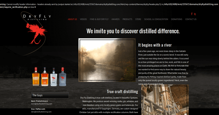 About page of #8 Leading Gin Label: Dry Fly Gin