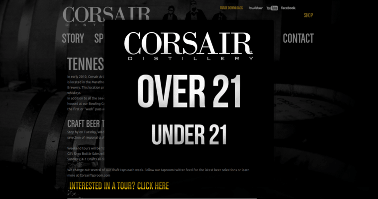 Contact page of #6 Leading Gin Brand: Corsair Artisan Gin