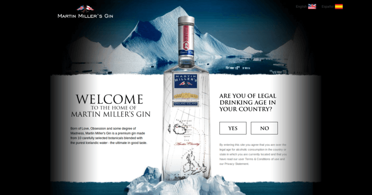 Home page of #1 Top London Dry Gin Label: Martin Miller's Gin