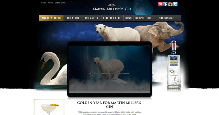 News page of #1 Leading London Dry Gin Label: Martin Miller's Gin