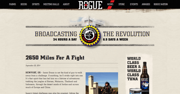 News page of #8 Leading Rum Label: Rogue Dark Rum