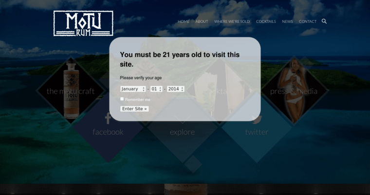 Home page of #2 Best Rum Brand: Motu Rum