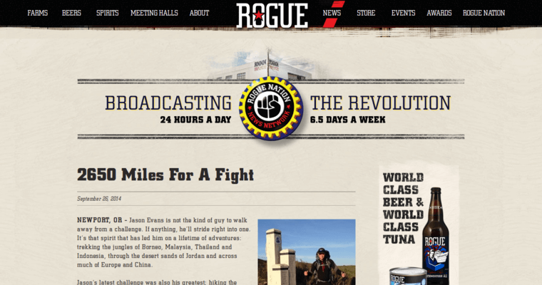 News page of #8 Top Rum Brand: Rogue Dark Rum