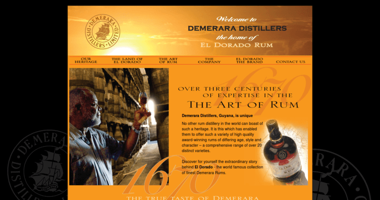 History page of #7 Leading Gold Rum Label: El Dorado 5