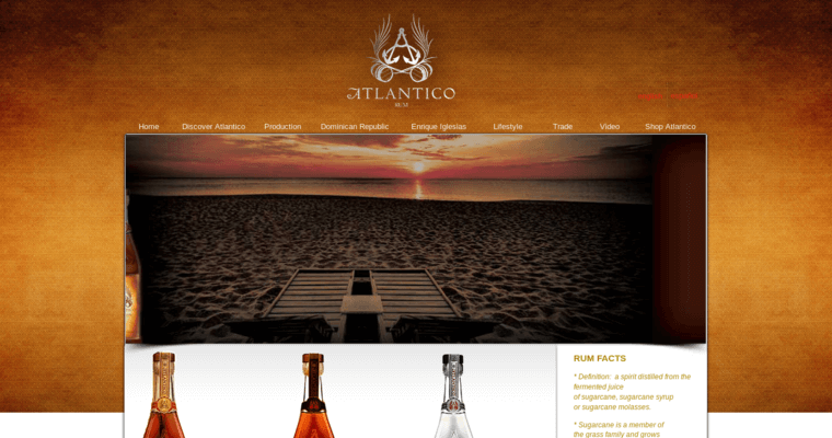 About page of #1 Top Gold Rum Label: Atlantico Reserva