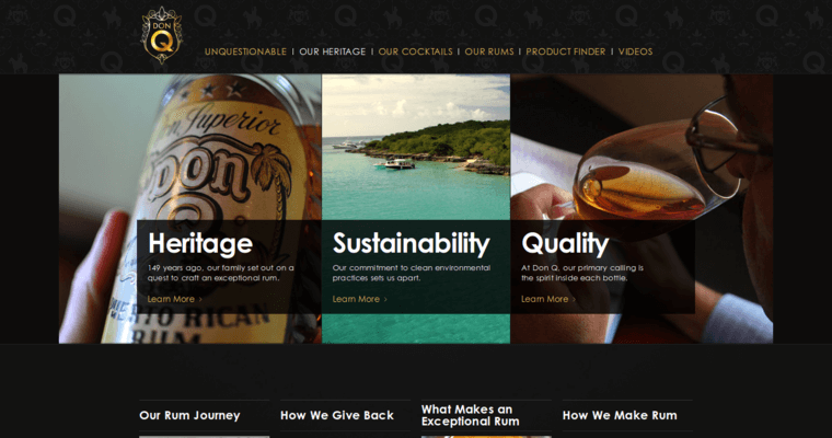About page of #6 Leading Gold Rum Label: Don Q Gold Rum