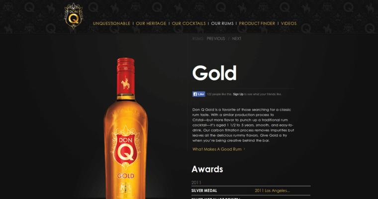 Home page of #6 Best Gold Rum Label: Don Q Gold Rum