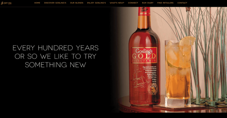 Home page of #2 Leading Gold Rum Label: Gosling's Gold Bermuda Rum