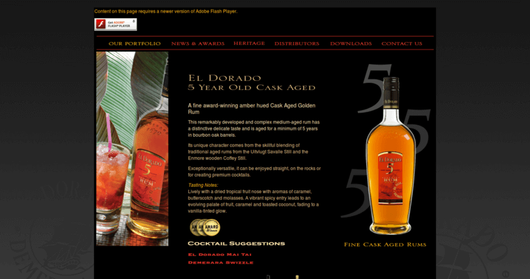 Bottle page of #7 Leading Gold Rum Label: El Dorado 5