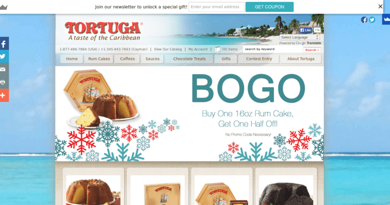 Home page of #10 Top Gold Rum Brand: Tortuga Gold Rum