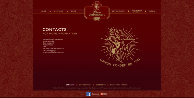 Contact page of #2 Best Silver Rum Brand: Rhum Barbancourt