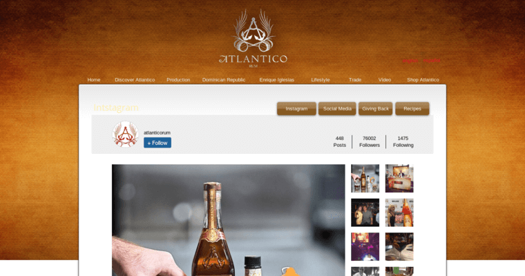 Lifestyle page of #1 Top Silver Rum Brand: Atlantico Rum