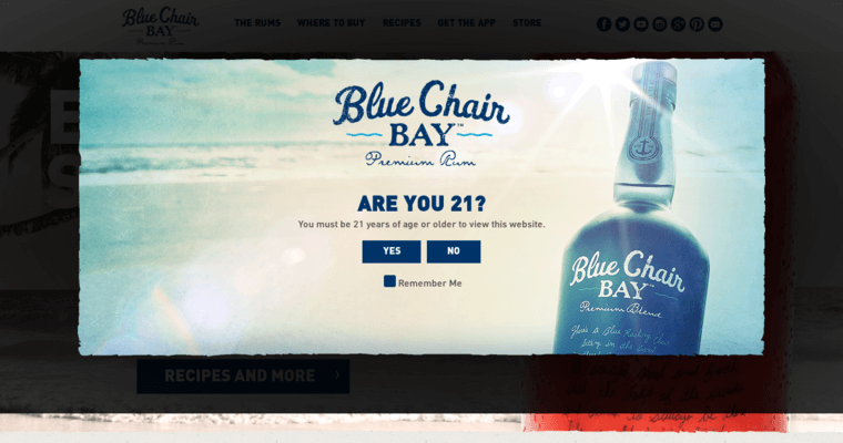 Home page of #4 Leading Silver Rum Brand: Blue Chair Bay White