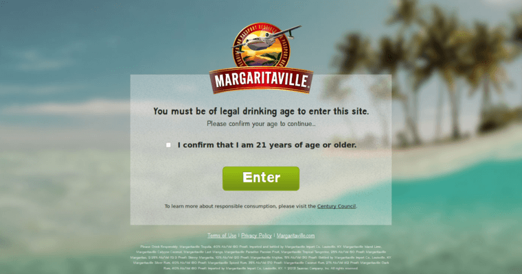 Home page of #7 Leading Spiced Rum Label: Margaritaville Premium Jamaican Spiced Rum