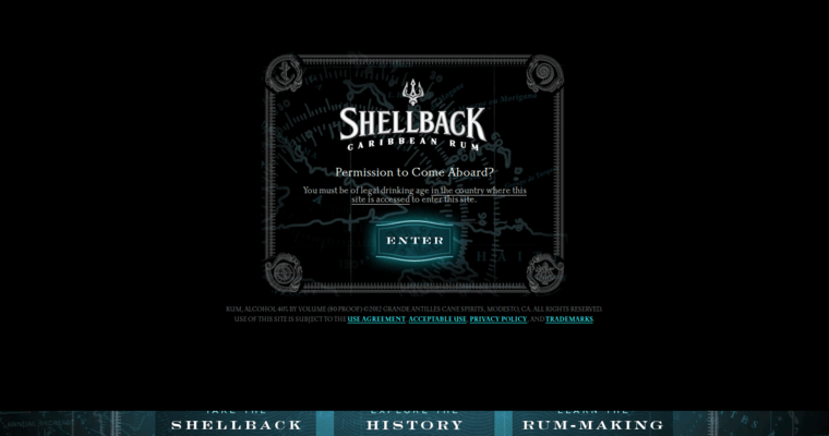 About page of #3 Top Spiced Rum Label: Shellback Spiced Rum