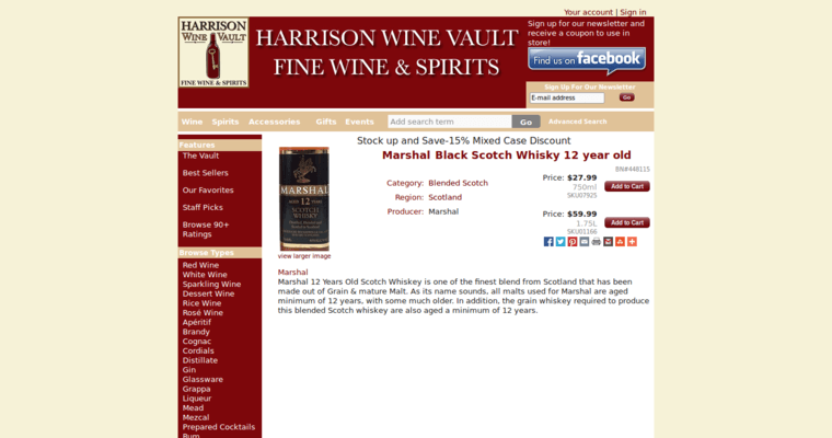 Home page of #9 Top Scotch Whiskey Label: Marshal 12 YO Scotch