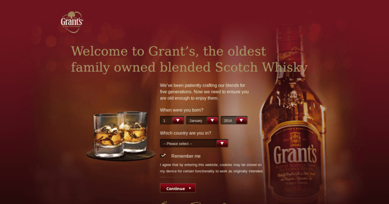 Home page of #7 Leading Scotch Whiskey Label: Grant's Blended Scotch Whiskey