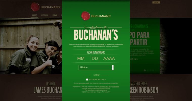 Home page of #4 Top Scotch Brand: Buchanan's Red Seal Blended Scotch