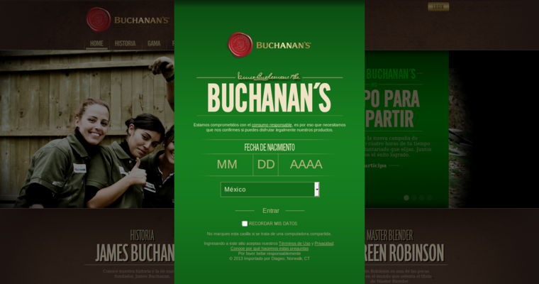 Home page of #4 Leading Scotch Brand: Buchanan's Red Seal Blended Scotch