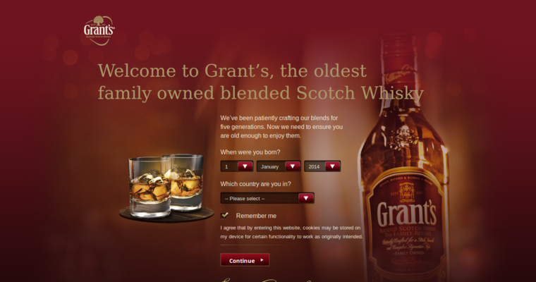 Home page of #7 Best Scotch Brand: Grant's Blended Scotch Whiskey