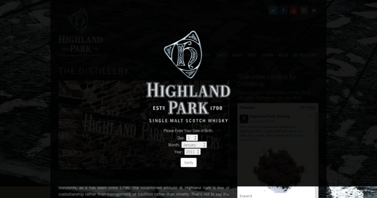 About page of #3 Best Single Malt Scotch Brand: Highland Park 21 YO