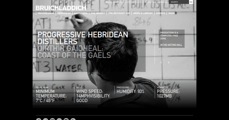 Home page of #10 Top Single Malt Scotch Label: Bruichladdich 15