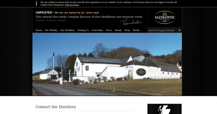 Contact page of #9 Top Single Malt Scotch Brand: Glengoyne 10 year Old