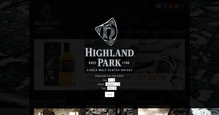 Home page of #3 Leading Single Malt Scotch Brand: Highland Park 21 YO