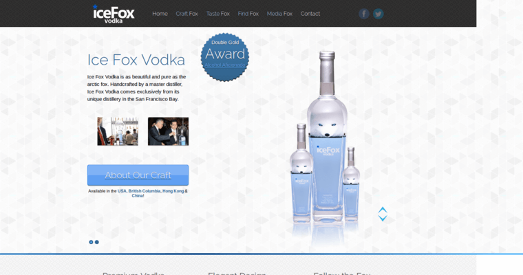 Home page of #2 Leading Grain Vodka Label: Ice Fox Vodka