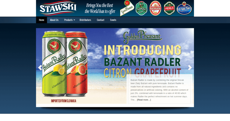 Home page of #8 Leading Potato Vodka Brand: Stawski Potato Vodka