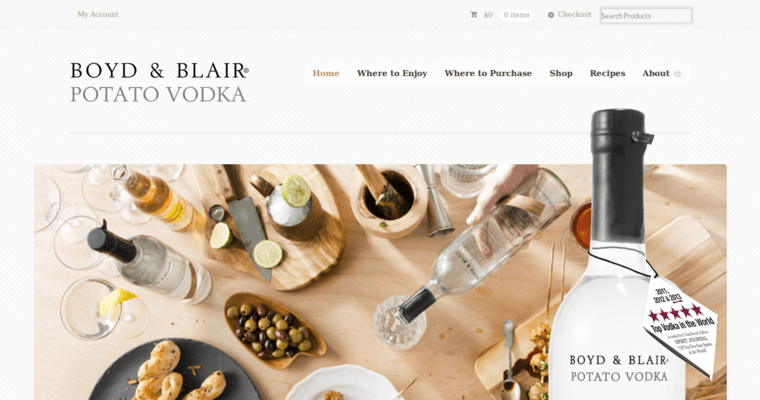 Cocktails page of #3 Leading Potato Vodka Brand: Boyd & Blair Potato Vodka